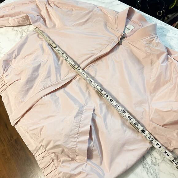 Maeve Light Pink Sheen‎ Bomber Jacket Women's Size Large front zip - Picture 11 of 11